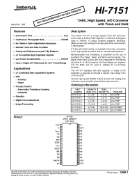 Datasheet HI3-7151K-5 производства Intersil