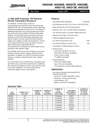 Datasheet HIN202ECBN-T manufacturer Intersil