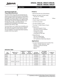 Datasheet HIN233A manufacturer Intersil