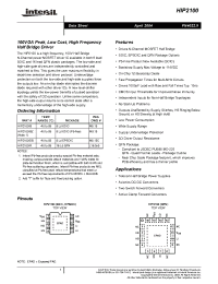 Datasheet HIP2100IBT manufacturer Intersil