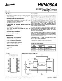 Datasheet HIP4080A manufacturer Intersil