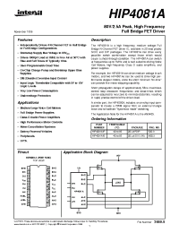 Datasheet HIP4081A manufacturer Intersil