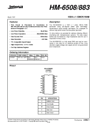Datasheet HM1-6508B883 manufacturer Intersil