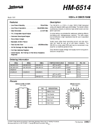 Datasheet HM1-6514S-9 manufacturer Intersil