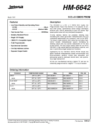 Datasheet HM6-6642-9 manufacturer Intersil