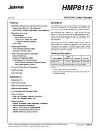Datasheet HMP8115 manufacturer Intersil