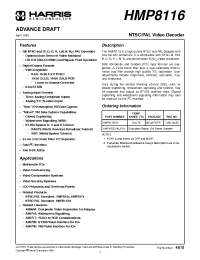 Datasheet HMP8116 manufacturer Intersil