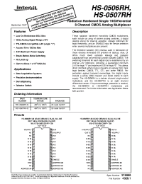 Datasheet HS-0507RH manufacturer Intersil