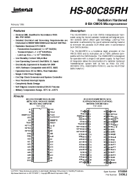 Datasheet HS1-80C85RH manufacturer Intersil