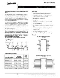 Datasheet HS9-26CT31RH-T manufacturer Intersil