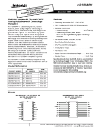 Datasheet HS9-508ARH manufacturer Intersil