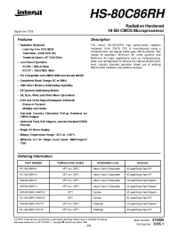 Datasheet HS9-80C86RH-Q manufacturer Intersil