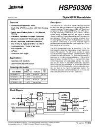 Datasheet HSP50306 manufacturer Intersil