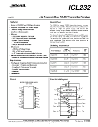 Datasheet ICL232lBE manufacturer Intersil