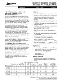 Datasheet ICL3221EIV-T manufacturer Intersil