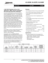 Datasheet ICL3245ECV-T manufacturer Intersil