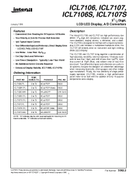 Datasheet ICL7106SCPL manufacturer Intersil