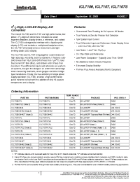 Datasheet ICL7107CPL manufacturer Intersil