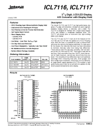 Datasheet ICL7117 manufacturer Intersil
