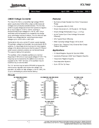 Datasheet ICL7662MTV manufacturer Intersil