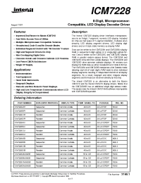 Datasheet ICM7228 manufacturer Intersil