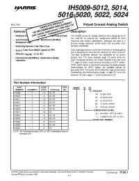 Datasheet IH5009CPE manufacturer Intersil
