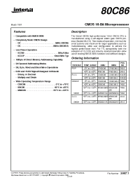 Datasheet lP80C86 manufacturer Intersil