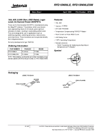 Datasheet RFD15N06LE manufacturer Intersil