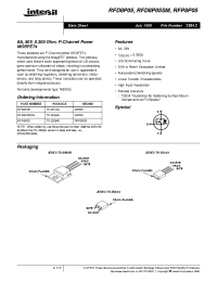 Datasheet RFD8P05 manufacturer Intersil