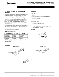 Datasheet RFD8P06 manufacturer Intersil