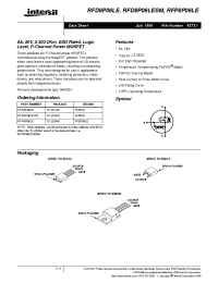 Datasheet RFD8P06LE manufacturer Intersil