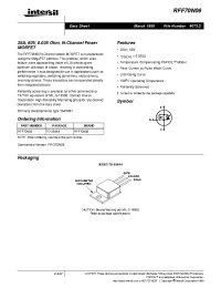 Datasheet RFF70N06 manufacturer Intersil