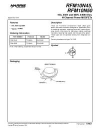 Datasheet RFM10N45 manufacturer Intersil