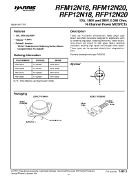 Datasheet RFM12N18 manufacturer Intersil