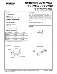 Datasheet RFM7N40 manufacturer Intersil