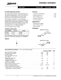 Datasheet RHRD660S manufacturer Intersil