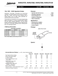 Datasheet RHRG7580 manufacturer Intersil