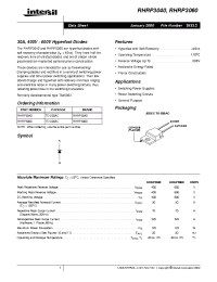 Datasheet RHRP3060 manufacturer Intersil