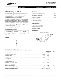 Datasheet RHRU100120 manufacturer Intersil