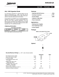 Datasheet RHRU50120 manufacturer Intersil
