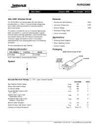 Datasheet RURG3060 manufacturer Intersil
