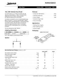 Datasheet RURP15100 manufacturer Intersil