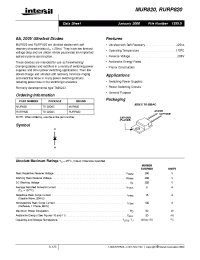 Datasheet RURP820 производства Intersil