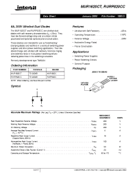 Datasheet RURP820CC manufacturer Intersil