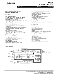 Datasheet X1228V14Z-2.7 manufacturer Intersil