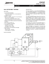 Datasheet X24C45SI manufacturer Intersil