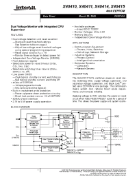 Datasheet X40410 manufacturer Intersil