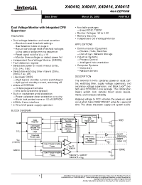 Datasheet X40410S8-B manufacturer Intersil