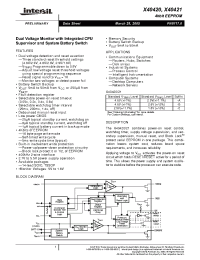 Datasheet X40420 manufacturer Intersil