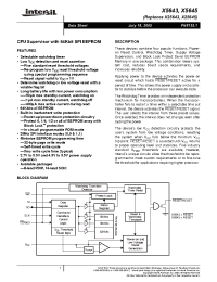 Datasheet X5643P-4.5A manufacturer Intersil